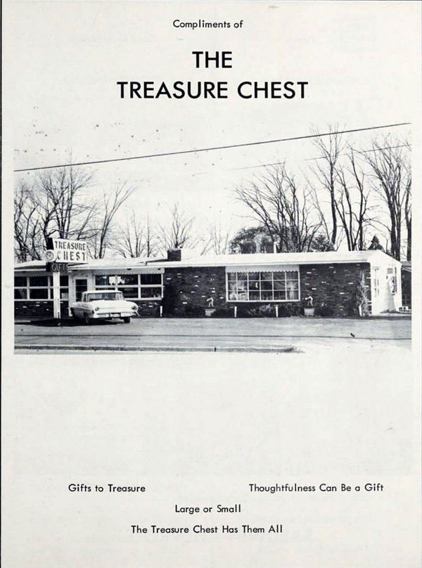 AJs Quiltery West (Treasure Chest) - 1966 Houghton Lake High Yearbook Ad